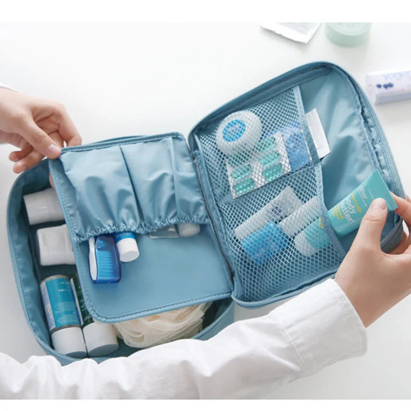 

Portable Travel Storage Wash Bag Women Luggage Organizer Make Up Cosmetic Bags Waterproof Oxford Cloth Travel Zip Makeup Pouch