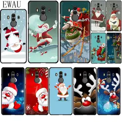 EWAU merry Christmas Мягкий ТПУ чехол для телефона huawei Y6 Y7 Prime Y9 mate 10 20 30 Pro Lite Nova 3i 5i