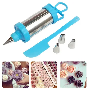 

Baking dough nozzle sets icing piping cream syringe tips spatulas scraper decorative tools