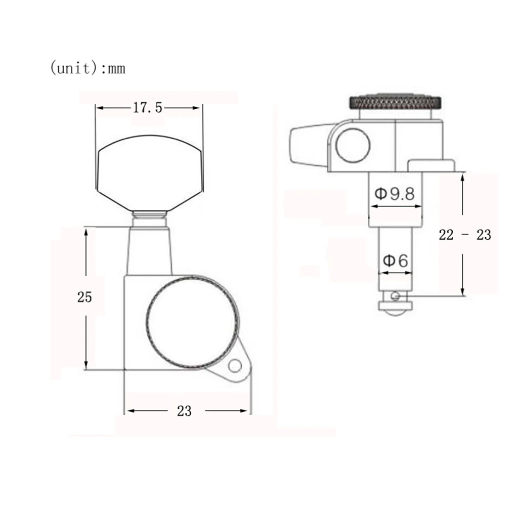 6 Pieces Guitar String Tuning Peg, Tuner Machine Heads Knobs - Locking String Set for Electric Guitar -Silver (6 for Left )