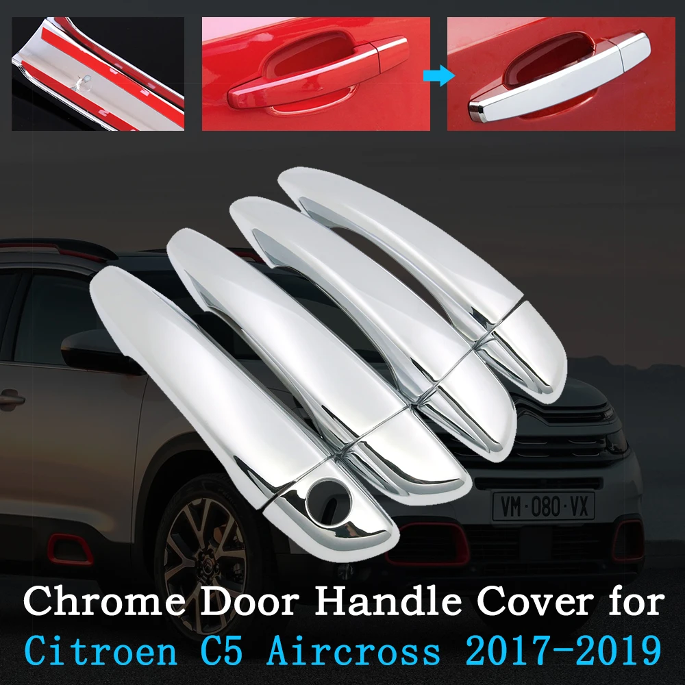 Chrome Car Door Handle Cover for Citroen C5 Aircross 2017-2019 Covering Trim Set Exterior Accessories Sticker 2018 | Автомобили и