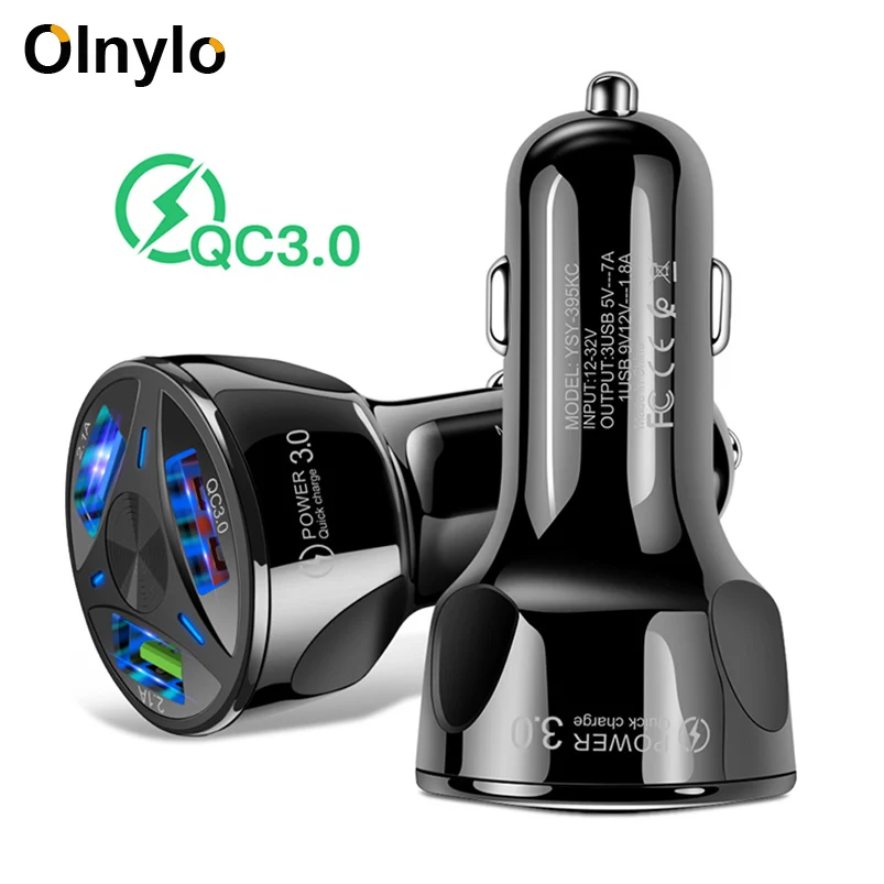 Olnylo USB Автомобильное зарядное устройство Quick Charge 3,0 Автомобильное зарядное устройство для телефона s для iPhone 11 XR samsung A530 QC3.0 2,0 быстрое автомобильное зарядное устройство для мобильного телефона