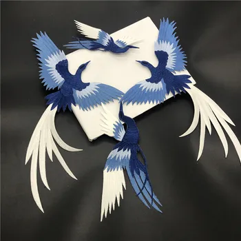 

1Pcs Combination Embroidery Bird Lace Cloth Paste Fabric Iron on Applique Patch DIY Adhesiver Phoenix