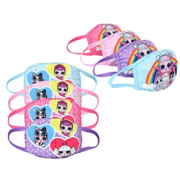 

LOL Surprise Child Cotton Masks Girl Mouth Mask Cute Kawaii Lol Dolls Face Mask Cartoon Printed Washable Reusable Mask Kid Gifts