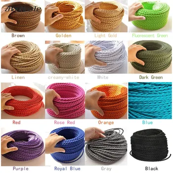 

Vintage Chandelier Braided Electrical Wires 2*0.75mm Double Copper Wire for Bar Restaurant Personality Lamp Cord