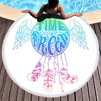 

Big Dreamcatcher Round Beach Towel Blanket Luxury Thick Colorful Beach Roundie Womens Mens Kids Circle Yoga Mat