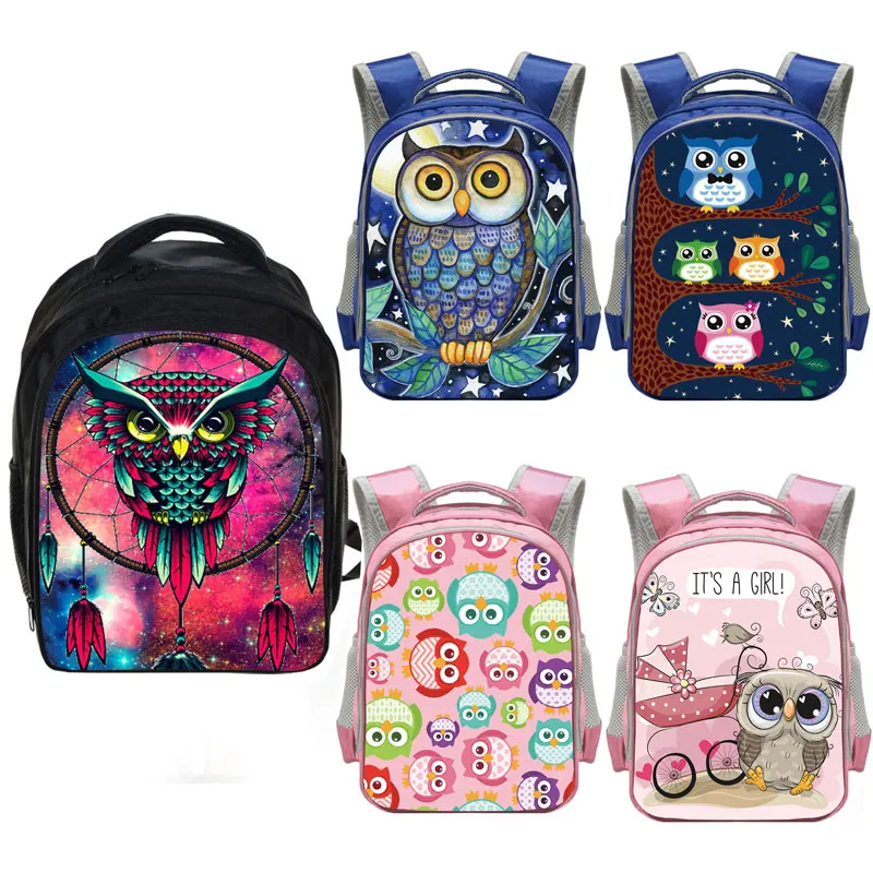Owl Backpack Kindergarten-Bag School-Bags Bookbag Girls Kids Children Cartoon Cute Bird