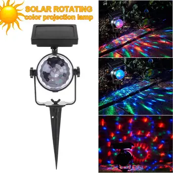 

Garden Lights Magic Rotatable RGB Solar Crystal New Projection Lamp
