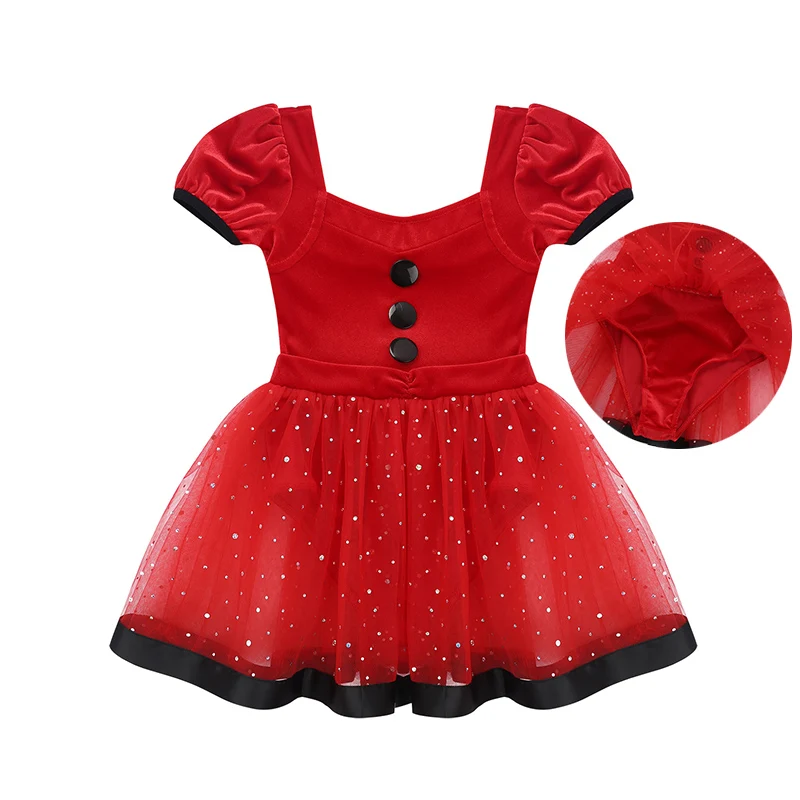 TiaoBug/детская балетная фигурка с пышными рукавами и блестками, красная сетчатая пачка, платье для катания на коньках, гимнастический трико для девочек, Рождественский танцевальный костюм