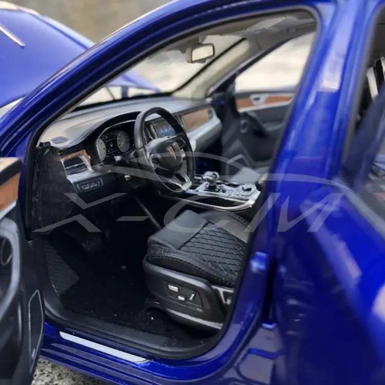 Литая под давлением модель автомобиля век Дракон Hongqi HS7 SUV 1:18(синий)+ маленький подарок