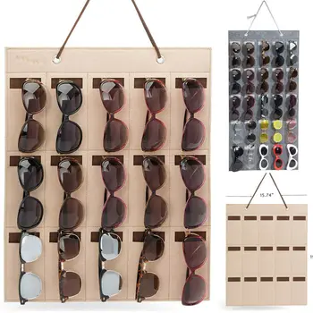 

New Eyeglass Sunglasses Storage Display Organizer for 15 Glasses for wall door Display Wall Stand Organizer