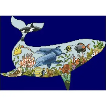 

Nature series whale patterns Counted Cross Stitch 11CT 14CT DIY Chinese Cross Stitch Kits Embroidery Needlework Sets home decor