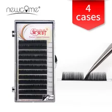 Thinkshow 4 шт./лот B/C/D Curl 8-15 мм длина 3D индивидуальное наращивание ресниц натуральные длинные норковые ресницы ручной работы объем шелковые ресницы