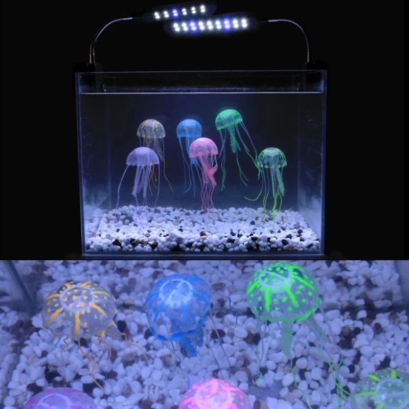 

Aquatic Landscape Glowing Effect Artificial Jellyfish Fish Tank Aquarium Decoration Mini Submarine Ornament 1PCS