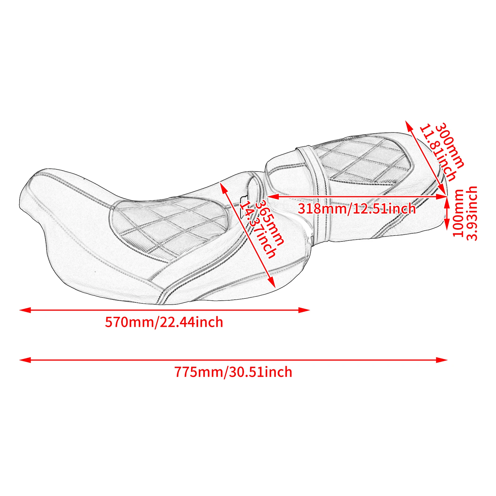 OUMURS Black Leather Driver & Passenger Seat For Harley Touring Electra Glide FLHT CVO 2008-2020