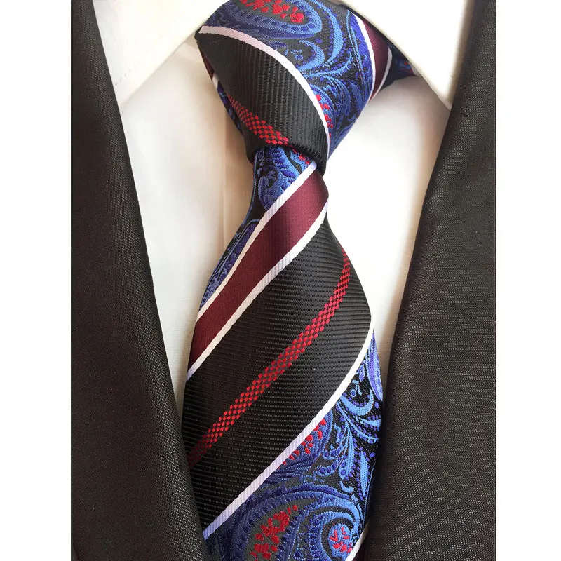 Роскошные мужские галстуки Классические Цветочные Пейсли 8 см свадебные галстуки жаккардовые плетёные шелковые мужские галстуки для вечерние аксессуары - Цвет: YU-B12