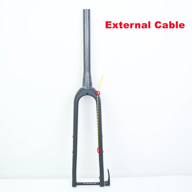 Winowsports 100*12mm hidden external cable carbon gravel bike fork Rake 50mm offset max tire 700*45C disc brake gravel fork External Cable