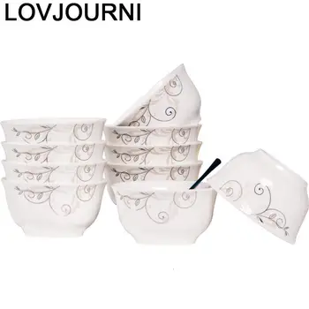 

Set Food Container Korean Tigela Serving Noodles Vajilla Rice Plate Tazone Kitchen Dining Bar Dinnerware Soup Ceramic Bowl