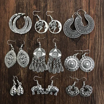 

Yumfeel Women Vintage Earring Statement Earrings Geometric Metal Pendant Earrings Fashion Jewelry