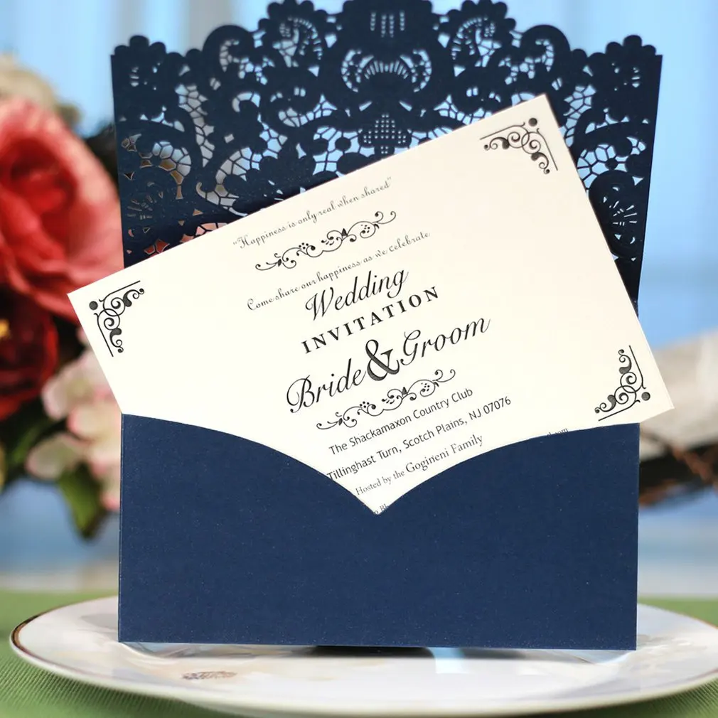  Exquisite Design Invitation Pockets Case for Bridal Showers Wedding Invitations Birthday Fancy Part - 4000444798414