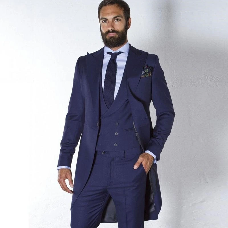 

New Arrival One Button Groomsmen Peak Lapel Groom Tuxedos Men Suits Wedding/Prom Best Man Blazer ( Jacket+Pants+Vest+Tie) B50