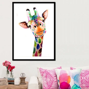 

AZQSD Paint By Number On Canvas Kits Deer DIY Unframe Home Decor Coloring By Numbers Cartoon Acrylic Paint Unique Gift