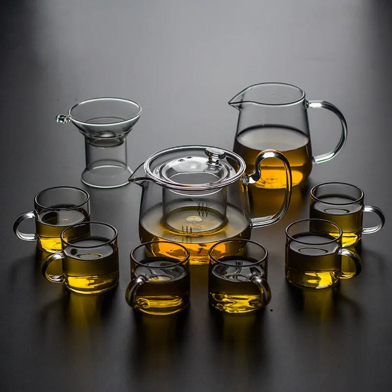 Стеклянные чашки Эспрессо кофейные кружки стеклянные чайные чашки с ручкой Виски Ликер вина кружки прозрачные термостойкие посуда для напитков