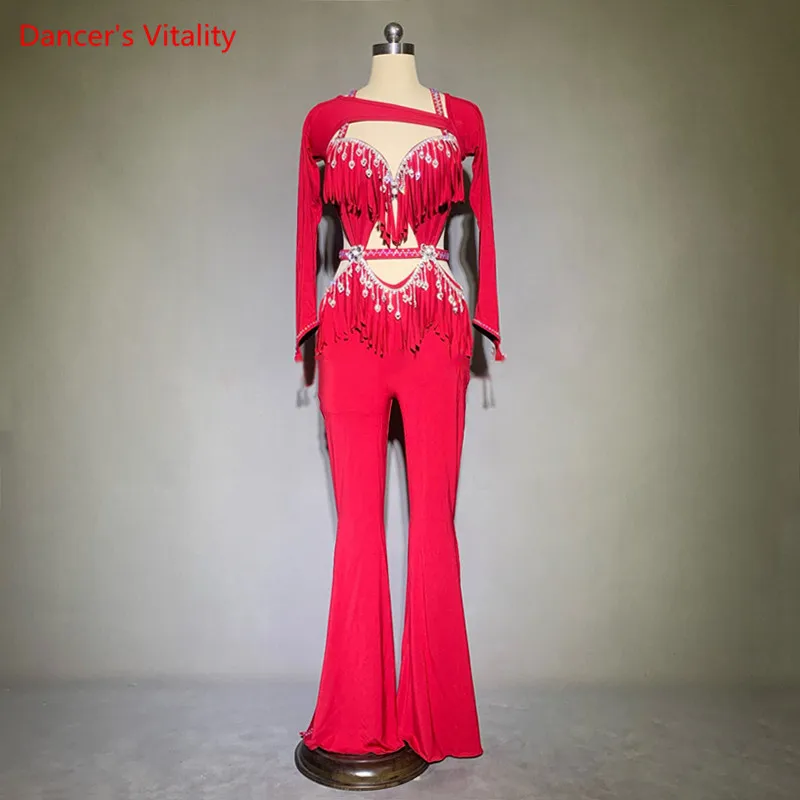

Belly Dance suit Jumpsuit Tassel Rompers Performance Clothes Profession Custom Female Adult Child Elegant Competition Clothing