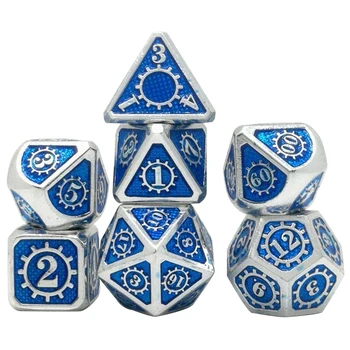 

7pcs Gift Bar Board Game Rpg Party For DnD Props Polyhedral Dice Set Home KTV Easy Read Tabletop Entertainment Zinc Alloy