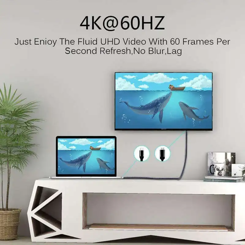 4K Hd 1,8 M Usb-C type-C к Hdmi Thunderbolt 3 кабель Hdtv адаптер для Macbook samsung Galaxy S9/S8
