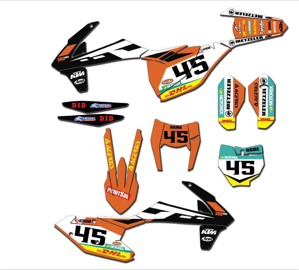 Графика персонализированные наклейки мотоцикл Decos комплект для KTM XC EXC XCF для KTM 125 250 300 350 400 450 500 SX SXF