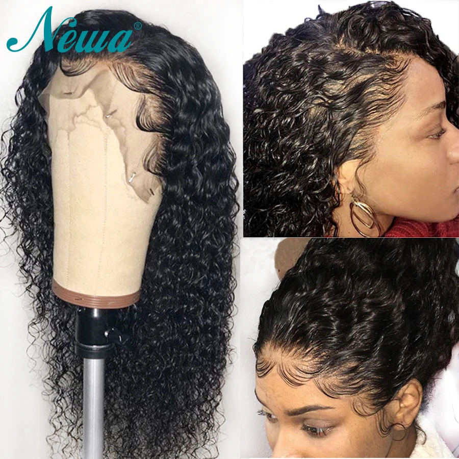 

Newa Hair 370 Lace Front Human Hair Wigs Pre Plucked With Baby Hair Brazilian Remy Hair Curly Lace Frontal Wig For Black Women