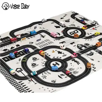 

Nordic City Parking Lot Game Carpet Road Map Car Toys Baby Play Mat Toy Portable Pad Gift For Kids With Parking Lot Traffic Sign