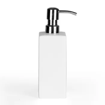 

White Bathroom Shampoo Lotion Bottle Bathroom Accessories 400ml Soap Dispenser Standing Ceramics Soap Dispenser Pump