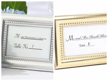 

(25 Pieces/lot) Cheapest Wedding gift for guests of Beaded Silver Photo Frame use as Place Holder for Bridal shower Party Favor