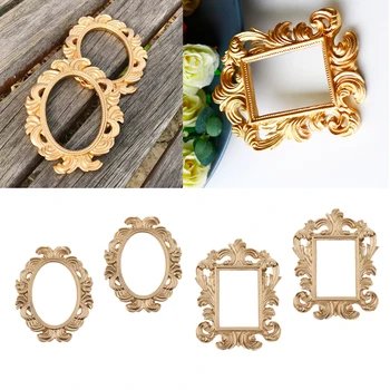 

4x Vintage Baroque Style Oval Resin Wall Frame Home Decor Wedding Photo Prop Placecard Holder Picture for Wedding Birthday Decor