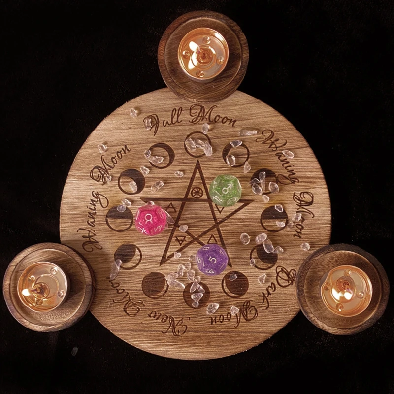Candle-Holder Tarot-Supplies Altar-Plate Divination Magic-Candlestick Astrology Pentacle