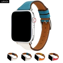 URVOI Тонкий Т-ремешок для Apple Watch 5, 4, 3, 2, 1, ремешок из натуральной кожи swift для iWatch, повязка на руку 40 мм, 44 мм, разные цвета