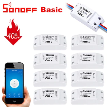 

1/5Pcs Sonoff Basic Wireless Wifi Switch Remote Control Automation Module DIY Timer Universal Smart Home 10A 220V AC 90-250V