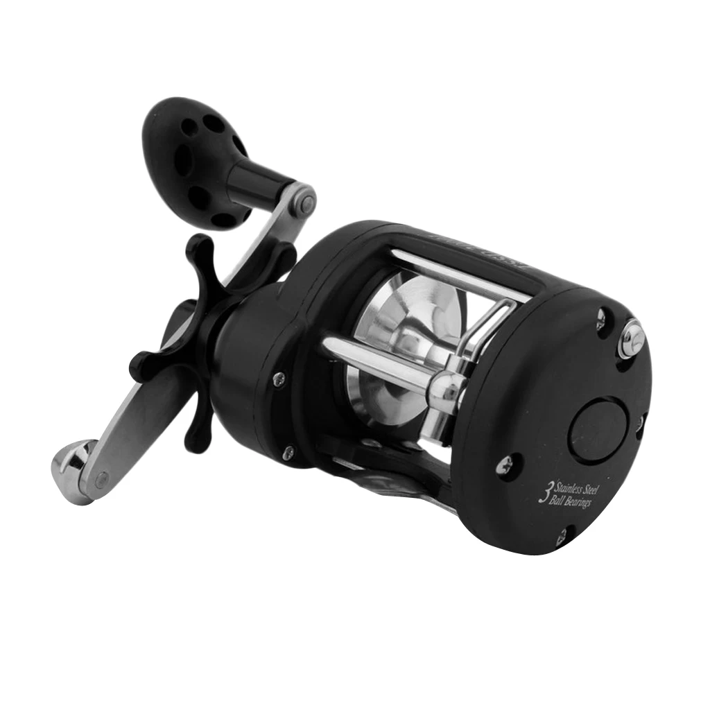 Fishing Reels Saltwater 3+1 BB Sea Baitcasting Reel Trolling Boat Reel Drum Fishing Reel Black 
