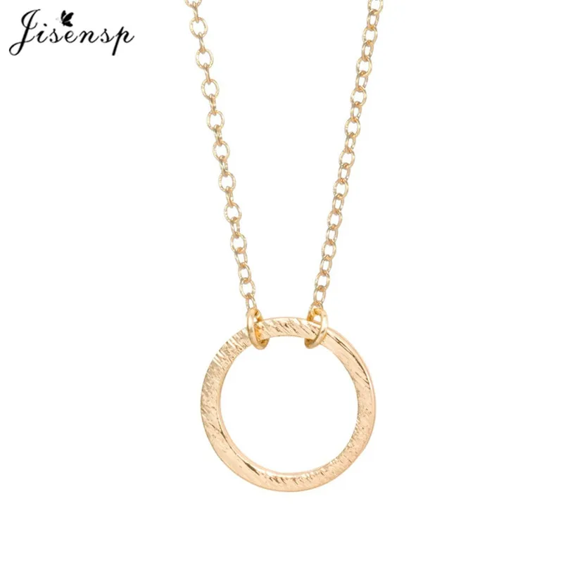 

Jisensp Vintage Minimal Circle Necklace for Women Gold Chain Geometric Karma Round Necklaces Pendants Kolye Christmas Bijoux