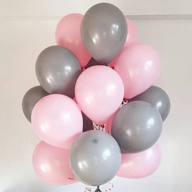 30 шт./лот, розовые прозрачные белые круглые шары, Прозрачные Шары, латексные гелиевые поплавок, для дня рождения, вечеринки, для детского душа, свадебные декоративные шары - Цвет: gray pink