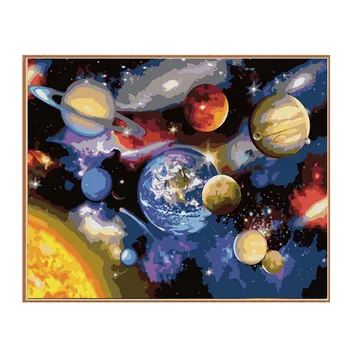 

40*50cm Oil Painting Linen Gift Accessories Tool Planet Paint-By-Numbers