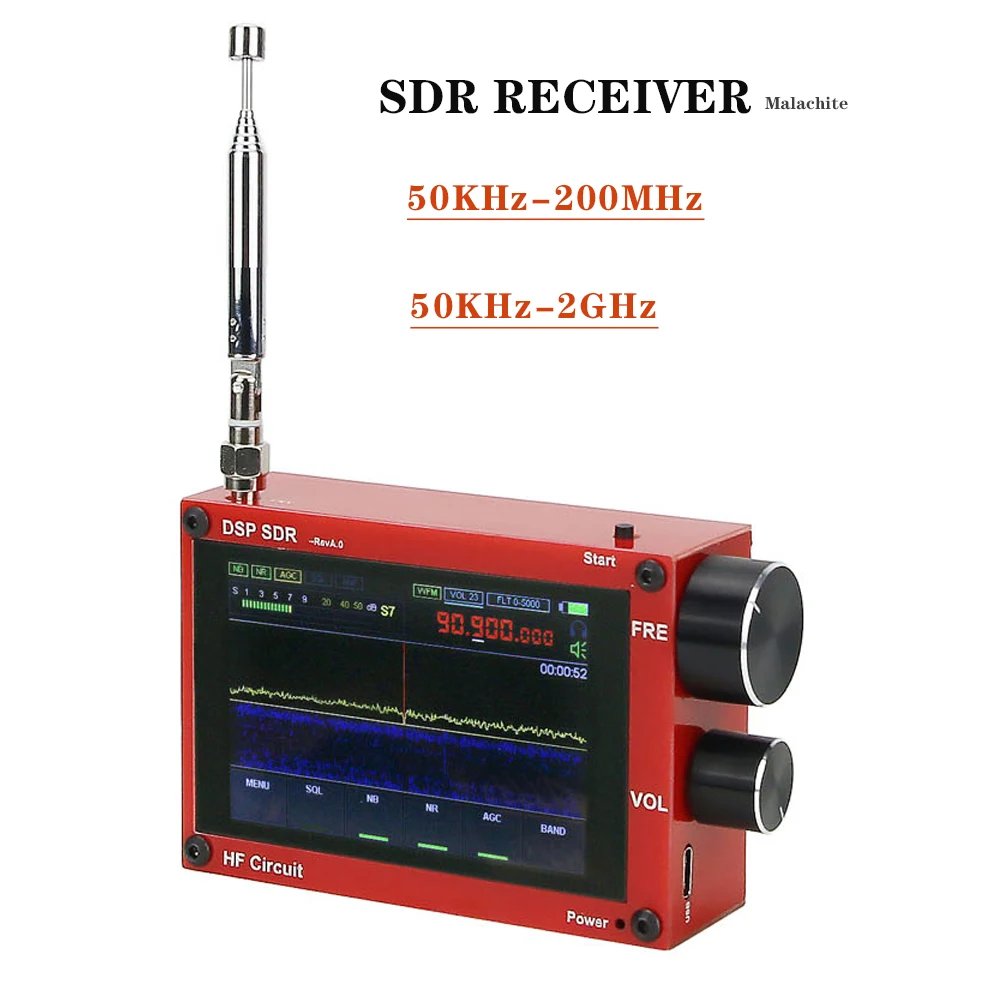 New 50KHz-2GHz Malahit SDR Receiver Malachite DSP Software Defined Radio 3.5&quot Display Battery Inside Nice Sound Firmware 1.10c |