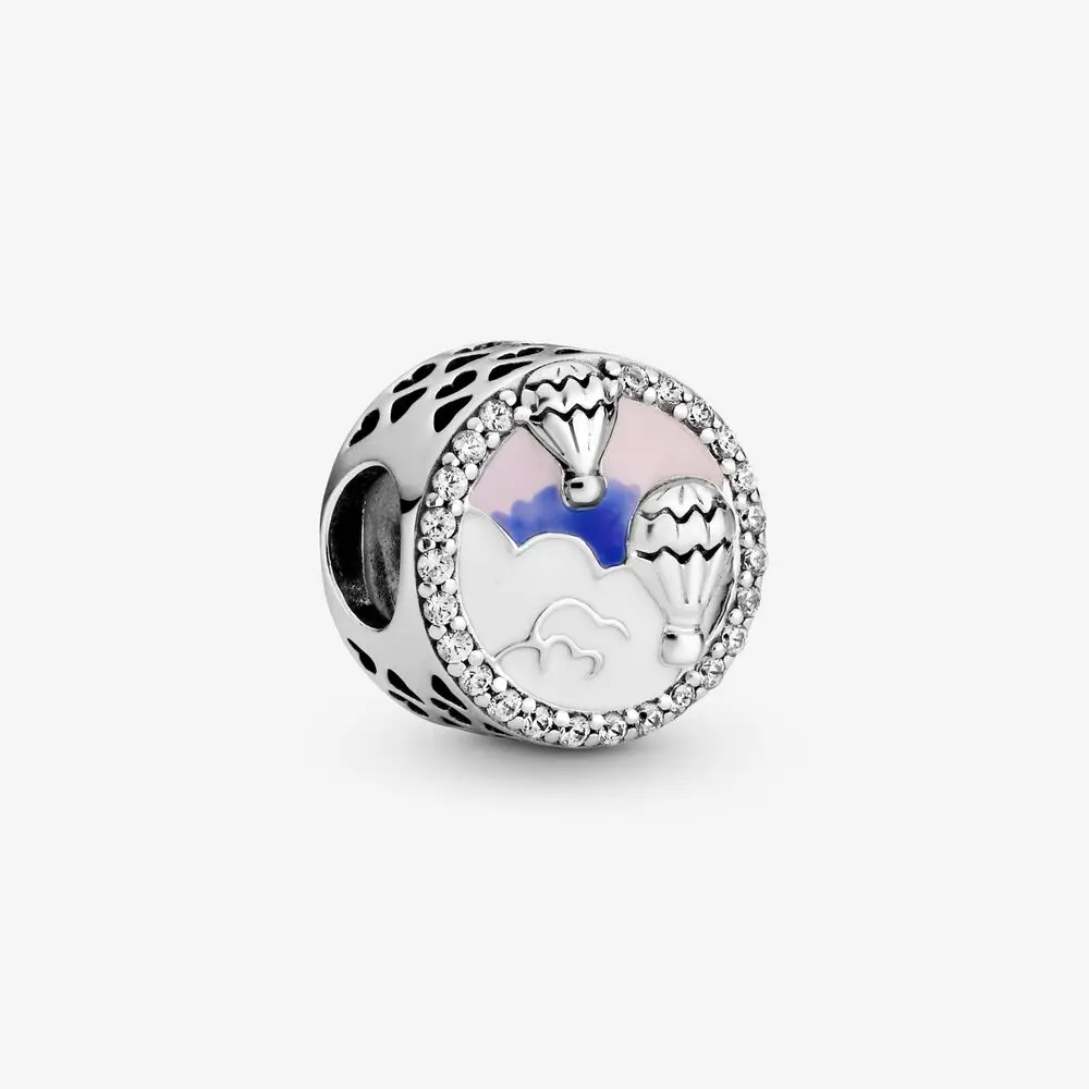 

Hot Air Balloon Trip Charm Sterling Silver Women DIY Gift Circle fit Original Pandora Bracelets Jewelry 925 Sterling Silver