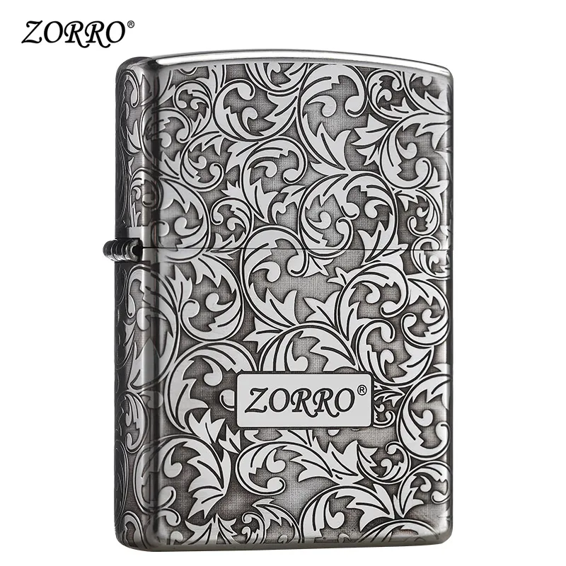 

Authentic Zorro new kerosene lighter retro creative sterling silver Tang grass nostalgia personality men's