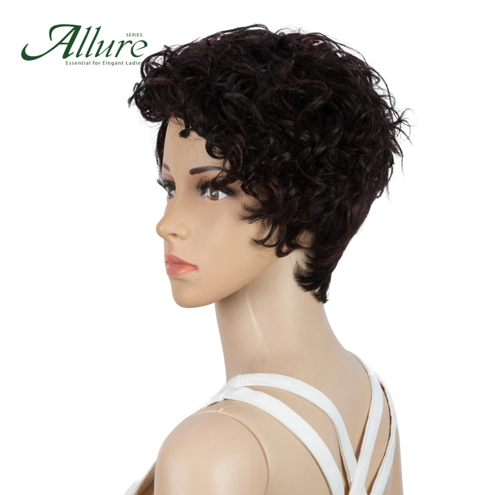 Афро бразильские человеческие волосы парик вьющиеся парики с челкой для черных