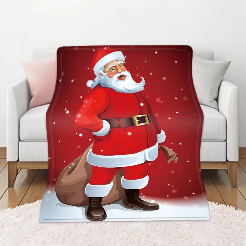 Веселое рождественское фланелевое одеяло большого размера, тканевое одеяло для дивана, кровати, супер мягкое покрывало, плюшевые покрывала