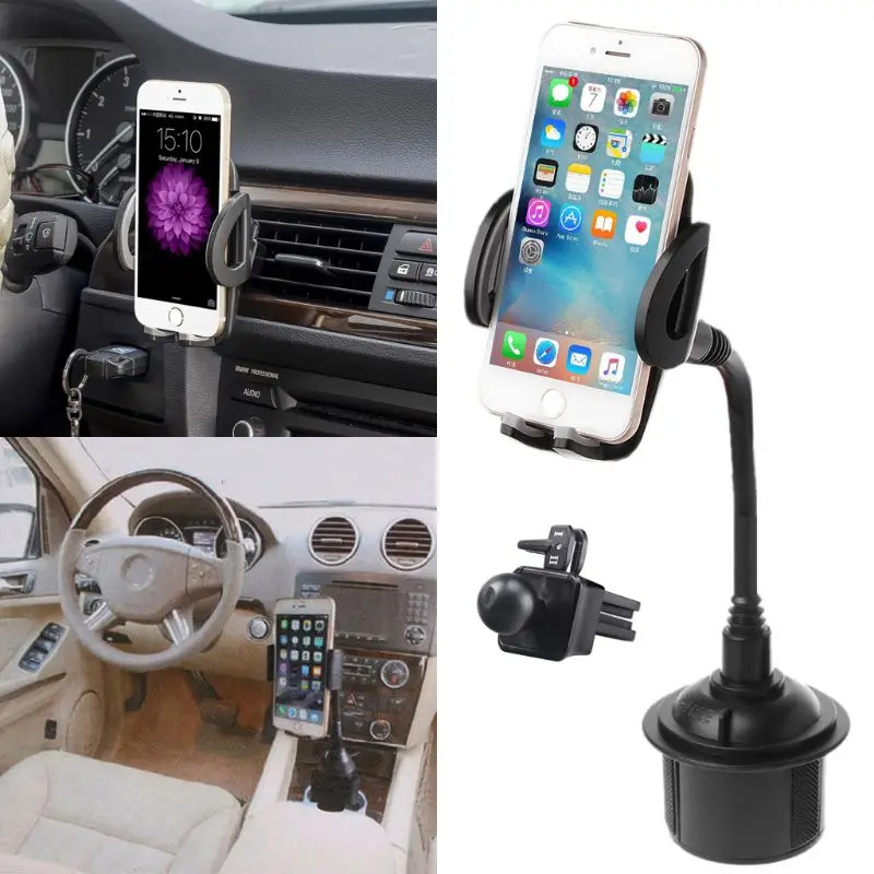 Универсальный Регулируемый держатель для чашки с гусиной головкой, подставка для автомобильного телефона на вентиляционное отверстие для iPhone Xs Max X 8 7 samsung Xiaomi huawei