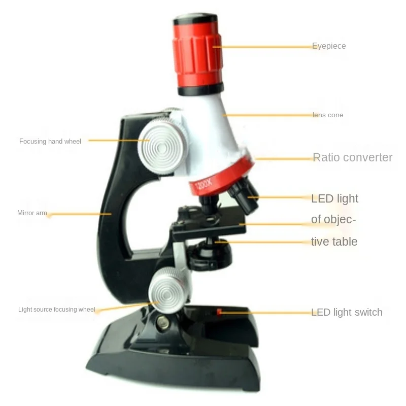 

Early Education Bioscience HD 1200x Microscope Toy Children's Science and Education Kit Primary School Experimental Equipment